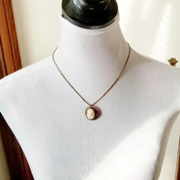 18k Gold Filled Cameo Pendant and Brooch - Picture 6 of 6